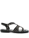 Ash Ruby Black Flat Sandal In Black