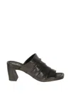 Ash High Heel Mules Ruched Front Drape In Black