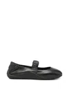 Ash Ruched-strap Leather Ballet Flats In Multi