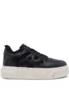 Ash Low Top Sailor Style Leather Sneakers In Black