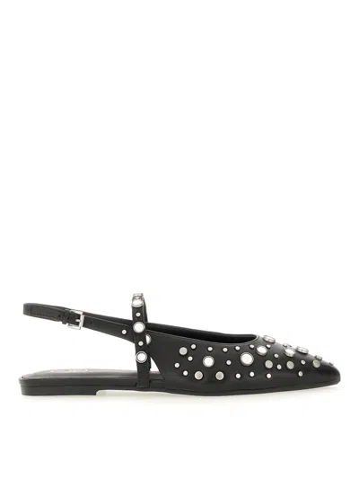 Ash Brenda Lace-up Flat Sandals In Black