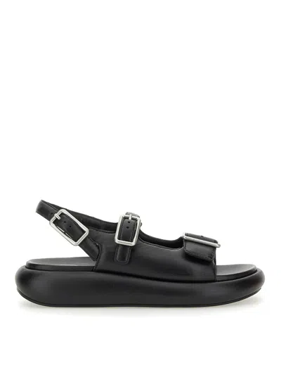 Ash Buckle-detail Platform Sandals In Black
