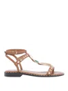 Ash Studded T-strap Sandals In Brown