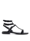 Ash Play Bis Model Sandal With Black Leather Straps In Negro