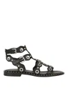 Ash Sandals With Circular Cutouts And Metallic Accents In Black