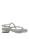 Ash Isla Silver Mid-heeled Sandal In Silver