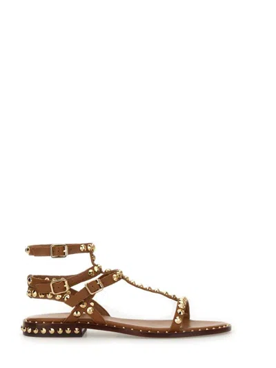 Ash Gilda Leather Sandals In Brown