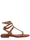 Ash Play Studded-strap Sandals In Brown