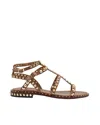 Ash Precious Stud-embellished Multi-strap Sandals In Brown