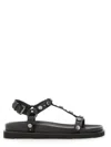 Ash Studded Open Toe Lace-up Rubber Sole