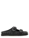 Ash Stud-detail Leather Sandals In Black