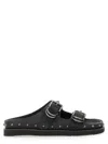 Ash Stud-detail Leather Sandals In Black