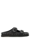 Ash Stud-detail Leather Sandals In Black