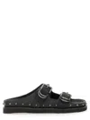 Ash Stud-detail Leather Sandals In Black