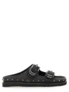 Ash Stud-detail Leather Sandals In Black