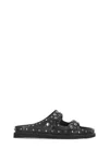 Ash Ultra Black Leather Studded Two Bar Mules In Black