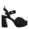 Ash Melany Ankle Strap Platform Sandal In Black