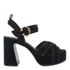 Ash Melany Ankle Strap Platform Sandal In Black