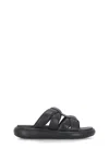 Ash Black Leather Vip Bis Sandals In Black