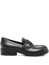 Ash Penny Leather Loafers In Black