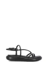 Ash Thick Flat-soled Sandals In Black