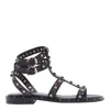Ash Stud-embellished Leather Flat Sandals In Black