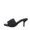 Ash Black Slip-on Mules With Braided Band In Leather Woman In Nero Neri E Grigi