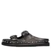 Ash Stud-detail Leather Sandals In Nero Scuri