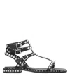 Ash Sandals Black+silver In Black