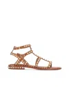 Ash Embellished Open Toe Sandals In Brown