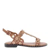 Ash Flat Sandals With Wave Pattern In Brown
