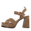 Ash Melany Sandals In Brown Suede In Marrone Scuri