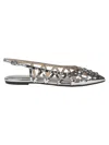 Ash Bazaar Slingback Stud Embellished Sandals In Grey