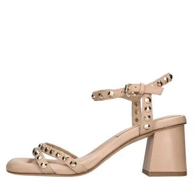 Ash Woman Sandals Blush Size 5 Soft Leather In Rosa Pastello