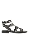 Ash Sandals With Circular Cutouts And Metallic Accents In Black