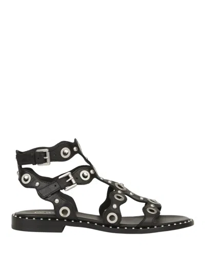 ASH SANDALS WITH CIRCULAR CUTOUTS AND METALLIC ACCENTS