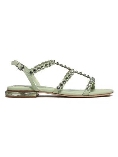 ASH SAPHIR MODEL SANDAL IN GREEN LEATHER