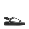 Ash Studded Open Toe Lace-up Rubber Sole In Black