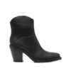 Ash Thick Heeled Short Boots In Black