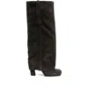 Ash Square-toe Side-zip Suede Boots In Multi