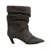 Ash Virgee High Heels Ankle Boots In Grey Suede In Gray