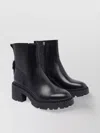 Ash Round Toe Buckled Boots