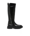 Ash Side Zipper Boots In Black