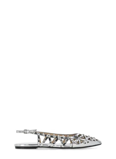 ASH ASH SILVER BAZAAR LEATHER SHOES