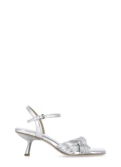 Ash 70mm Heel Leather Sandals In Metallic