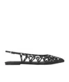 Ash Bazaar Slingback Stud Embellsished Sandals In Black