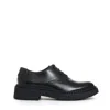 Ash Smooth Black Leather Lace-up Shoes With Polished Finish In Black