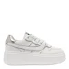 Ash Low Top Leather Match Sneakers Metallic Platform In White