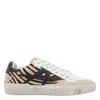 Ash Contemporary Low Top Sneakers With Contrast Panels In Animal Print