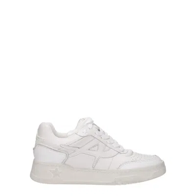 Ash Woman Sneakers White Size 8 Leather In Bianco Chiari E Naturali